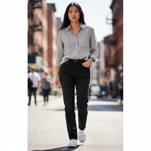 Reformation Women’s  Serena High Skinny Crop Jeans  Black  Stretch Size 28